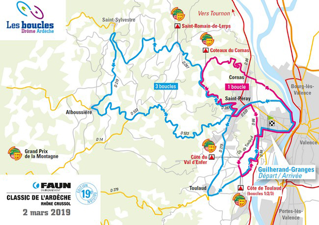 2019 Classic de l'Ardeche map